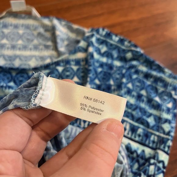 BODEN Womens Small Short Sleeve Blue White Aztec Tunic Cinched Waist Boho Spring - Picture 7 of 9